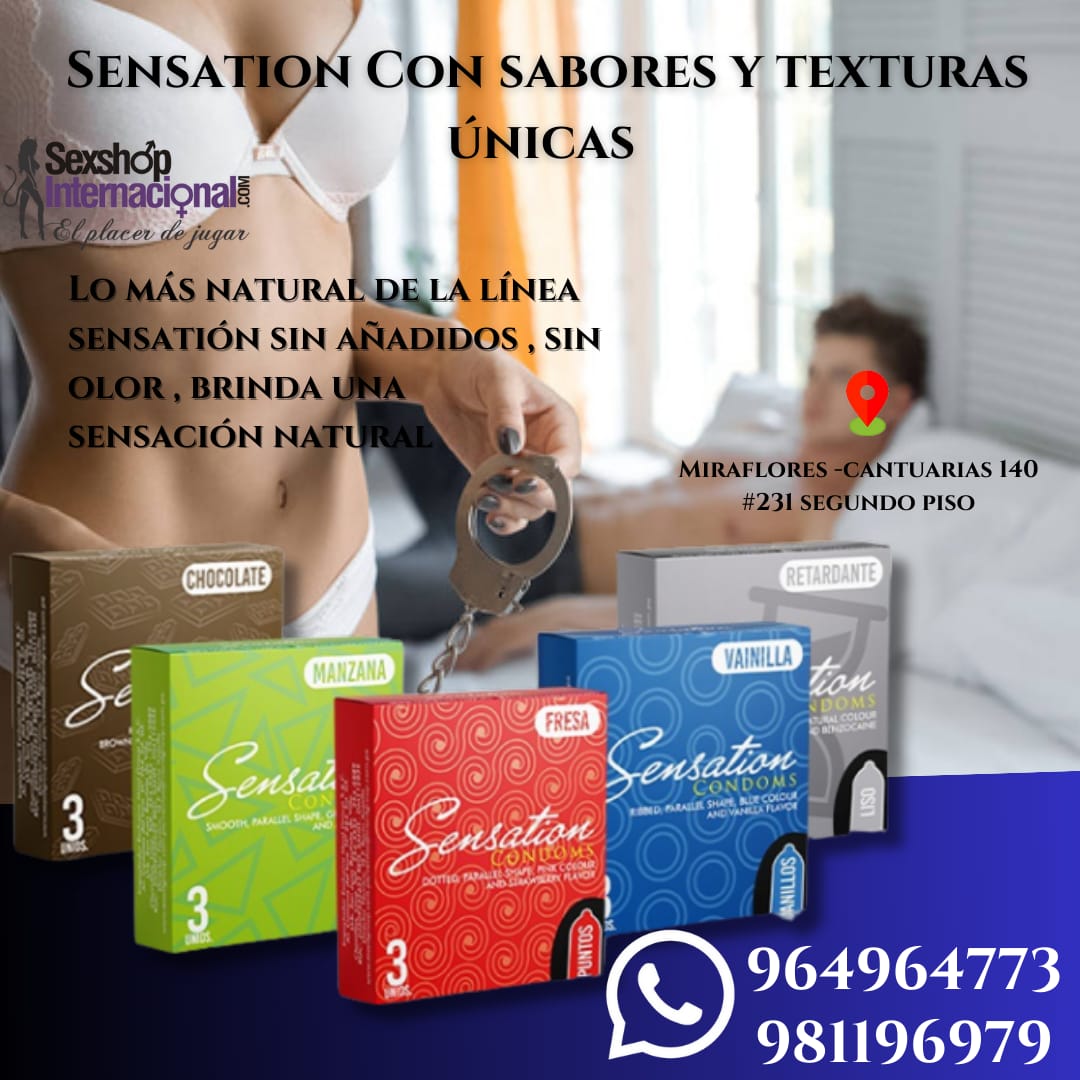 PRESERVATIVOS DE SABORES - SENSATION PARA UN BUEN SEXO ORAL-SEXSHOP LIMA 971890151